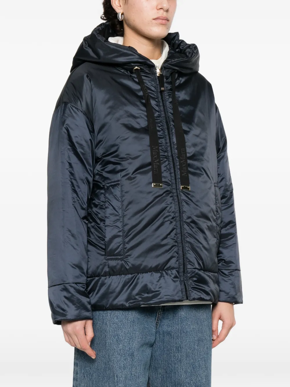  Max Mara Hooded Zip Jacket - Blue 