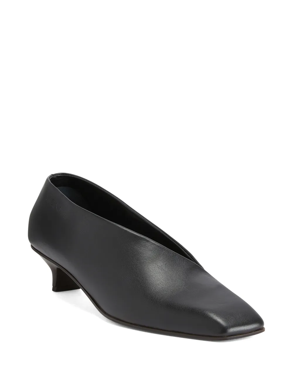  Vicini Asymmetrical-cutout Square Pumps - Black 