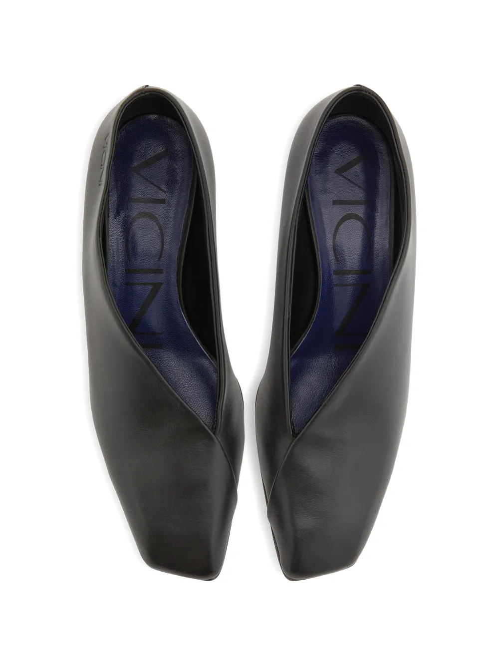  Vicini Asymmetrical-cutout Square Pumps - Black 