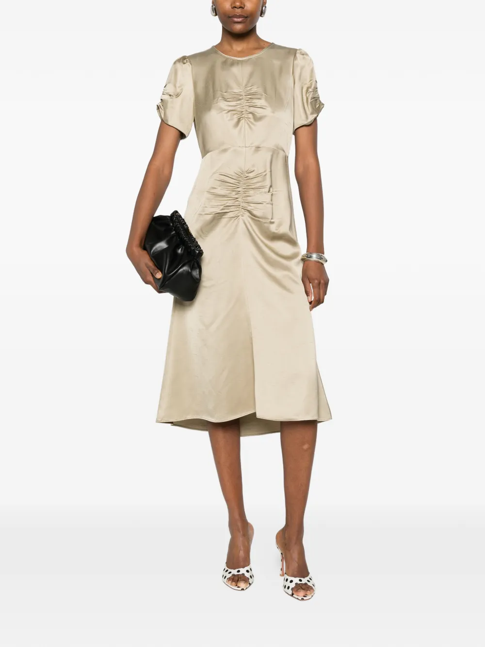  Nº21 Short-sleeve Midi Dress - Neutrals 