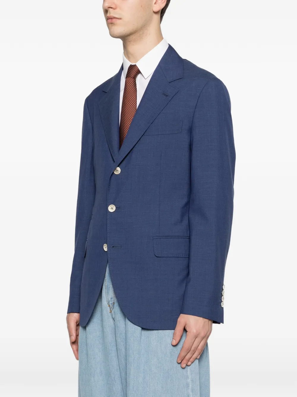  Brunello Cucinelli Button Jacket - Blue 