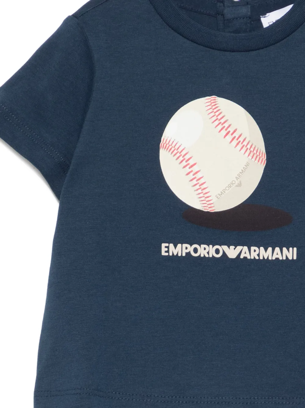 Emporio Armani Kids Honkbal T-shirt met grafische print Blauw