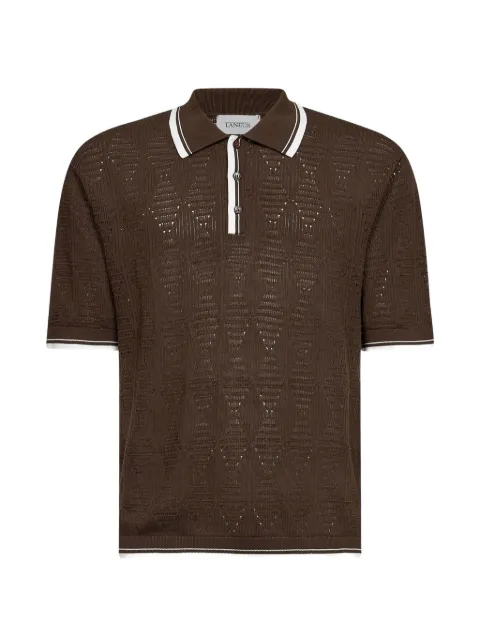 Laneus textured-knit polo shirt