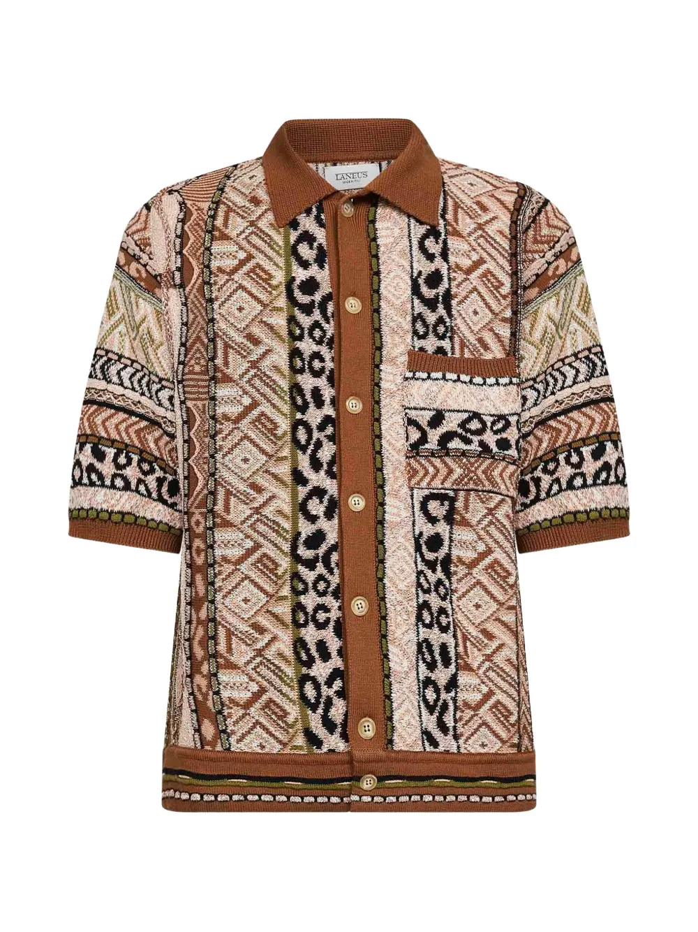 Laneus patterned pocket shirt - Toni neutri