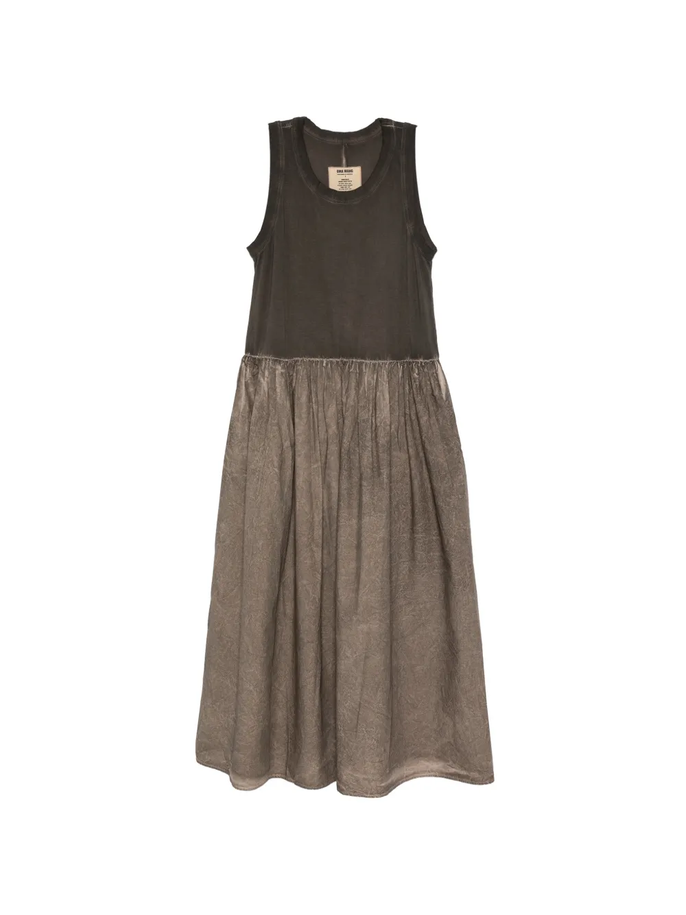 Uma Wang draped sleeveless midi dress - Marrone