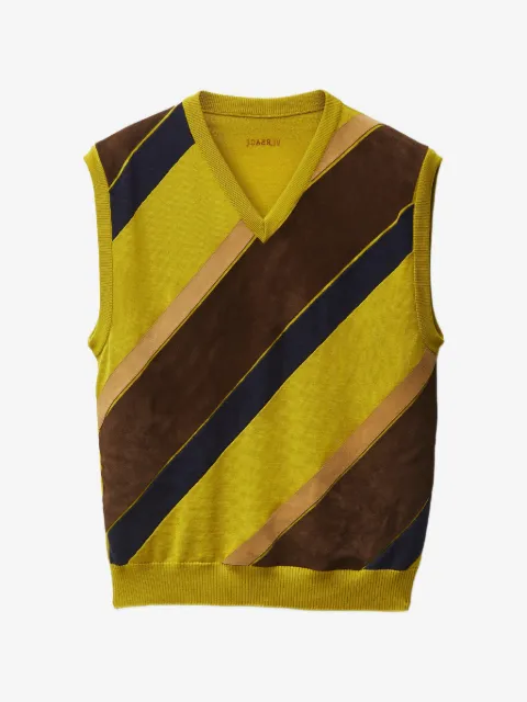 Versace suéter tejido con motivo de rayas y cuello en V
