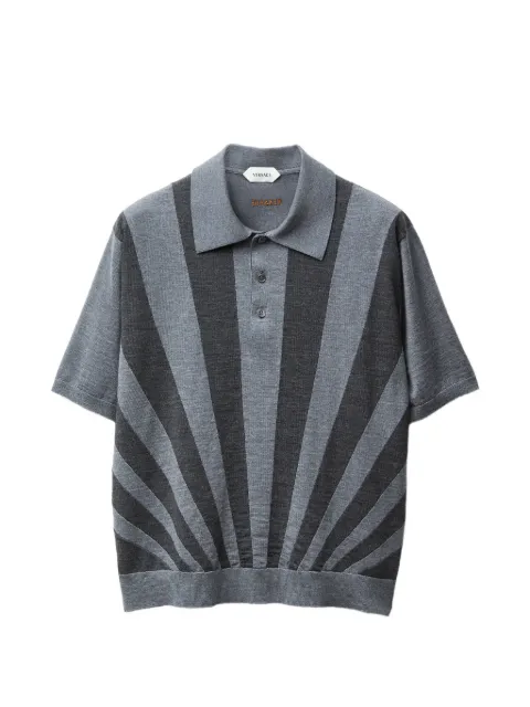 Versace embroidered intarsia wool knit polo