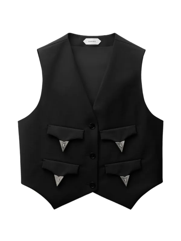 Versace Wool-mohair Vest in Black
