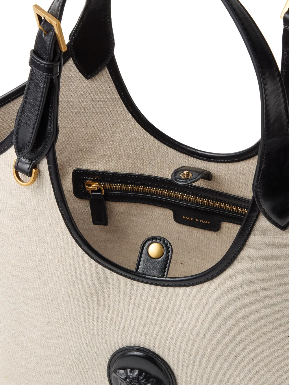Versace Rivière grote canvas shopper Beige