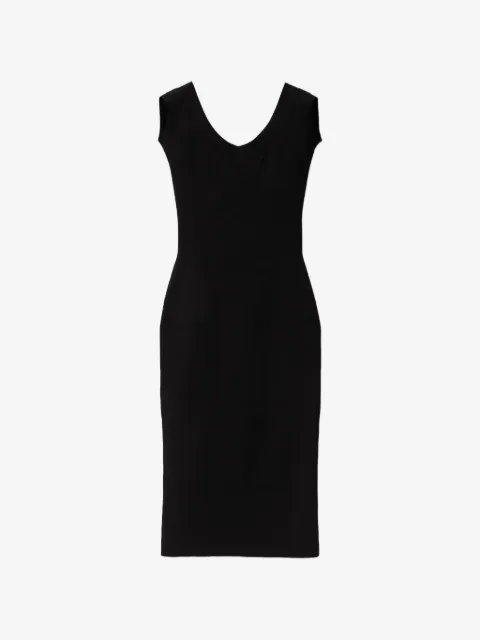 Versace cotton ribbed knit midi dress