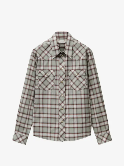 Versace check-print western-yoke shirt