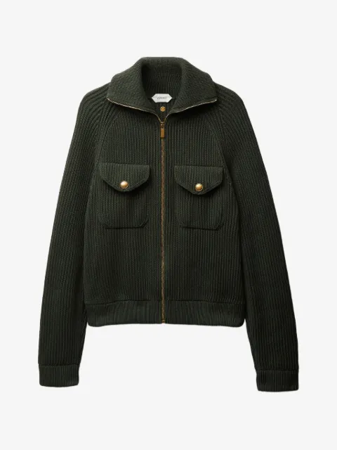 Versace wool knit zip sweater