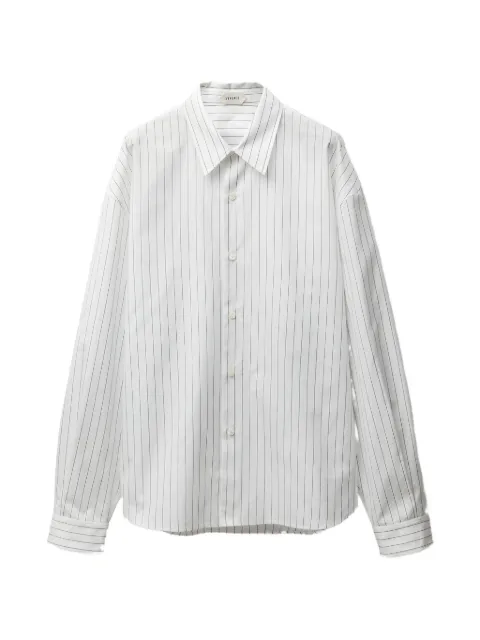 Versace camisa de popelina y algodón con rayas estampadas