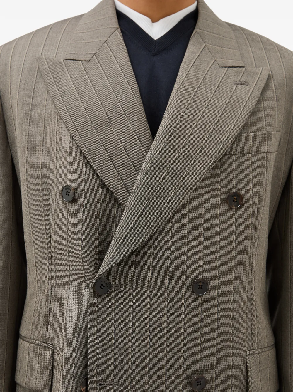 Versace Wollen blazer met krijtstreep Grijs