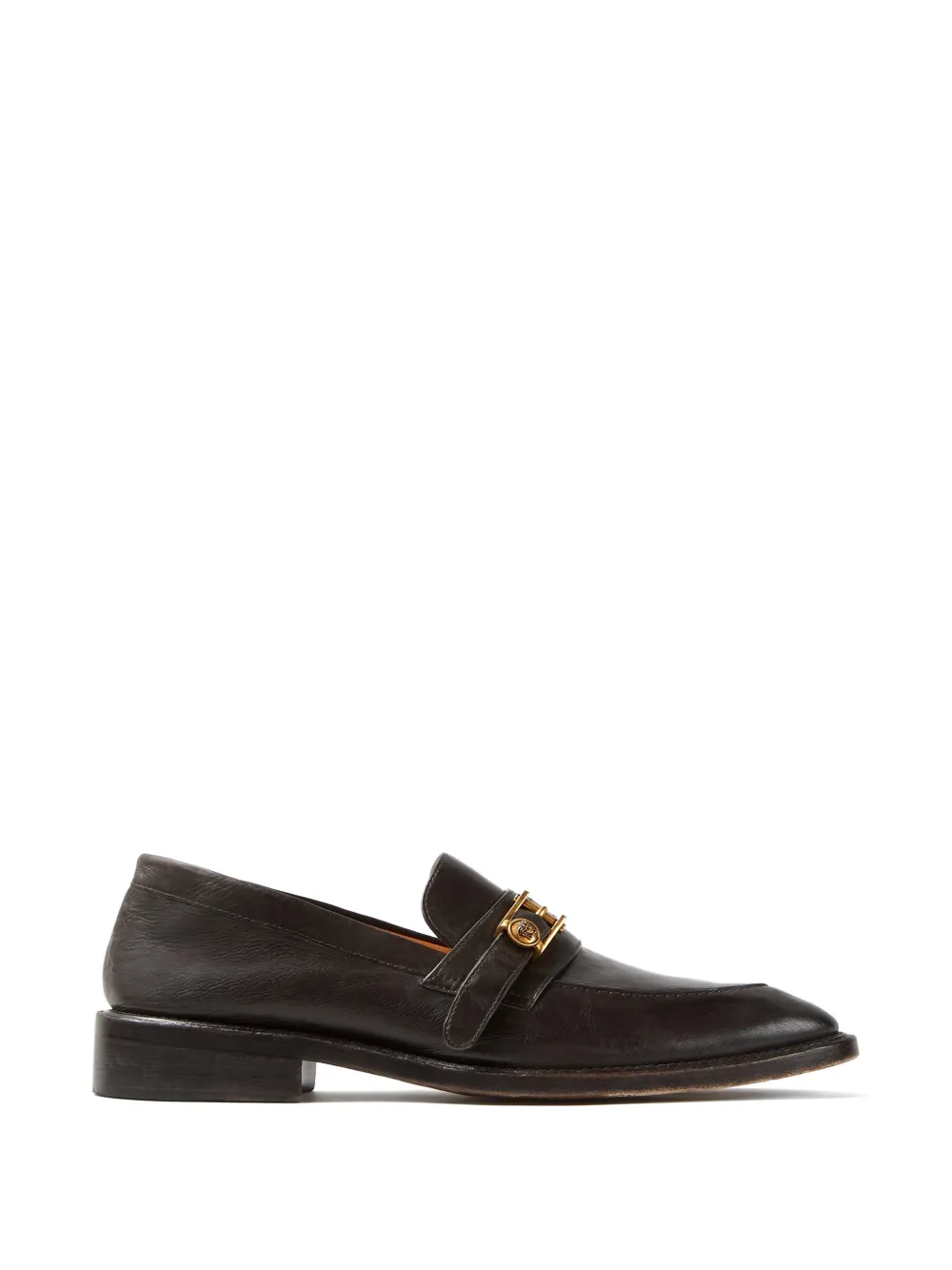 Versace Primo leather loafers - Marrone