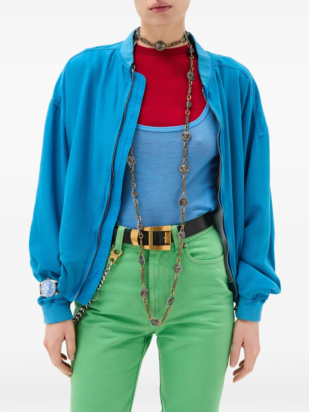Versace Bomberjack met rits Blauw