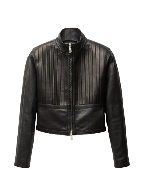 Versace ribbed leather jacket