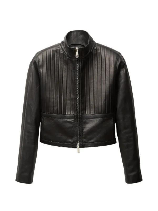 Versace Leather Blouson in Black