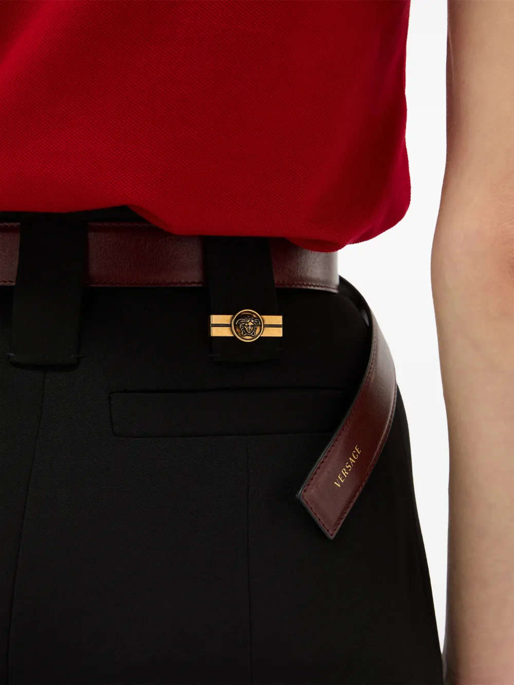 Versace Wollen capri broek Zwart