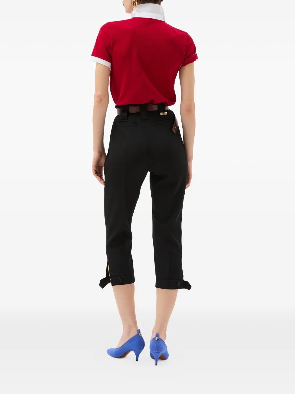  Versace Pantalon Capri En Laine - Noir 