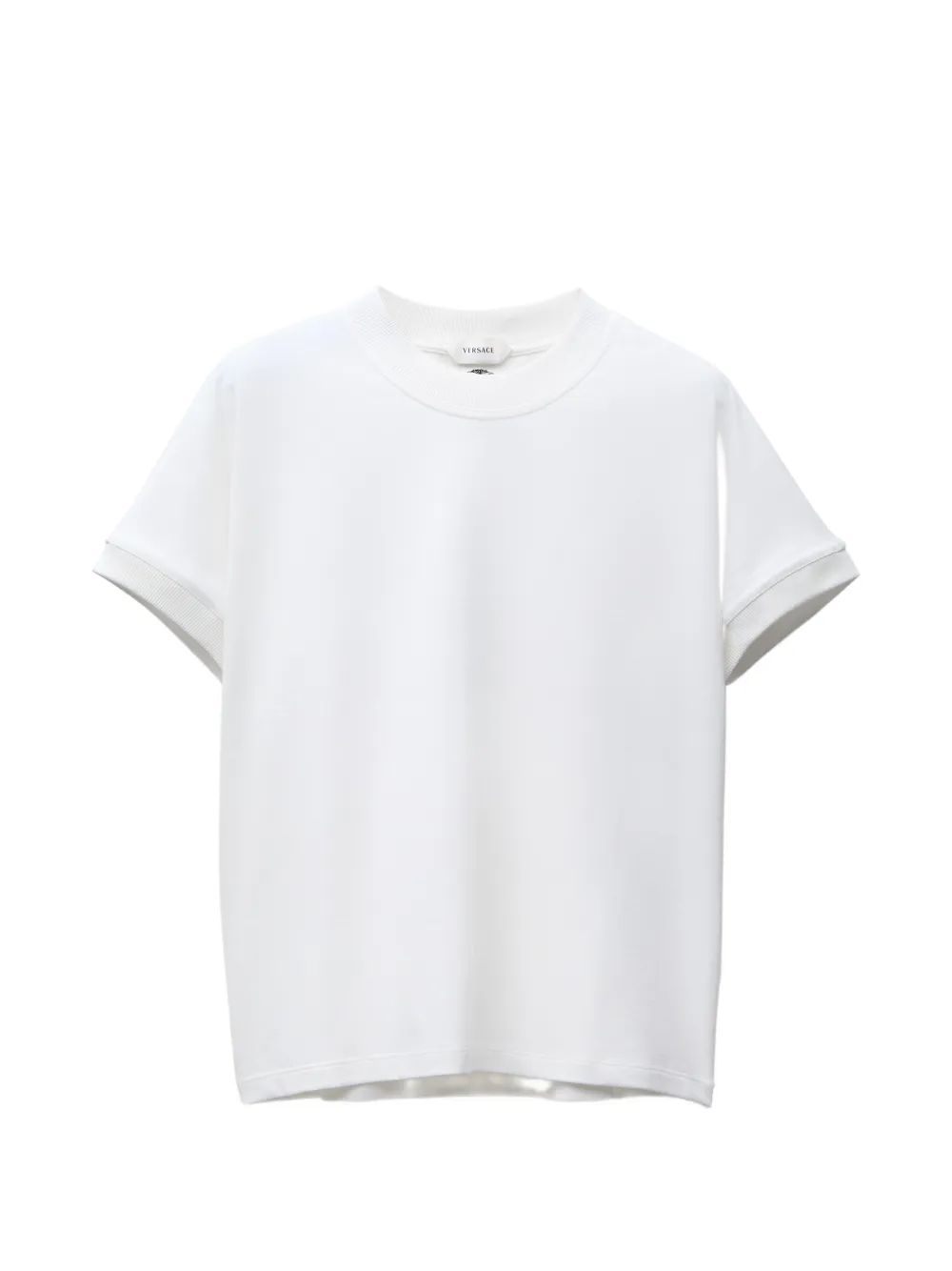 Versace T-shirt girocollo a coste - Bianco