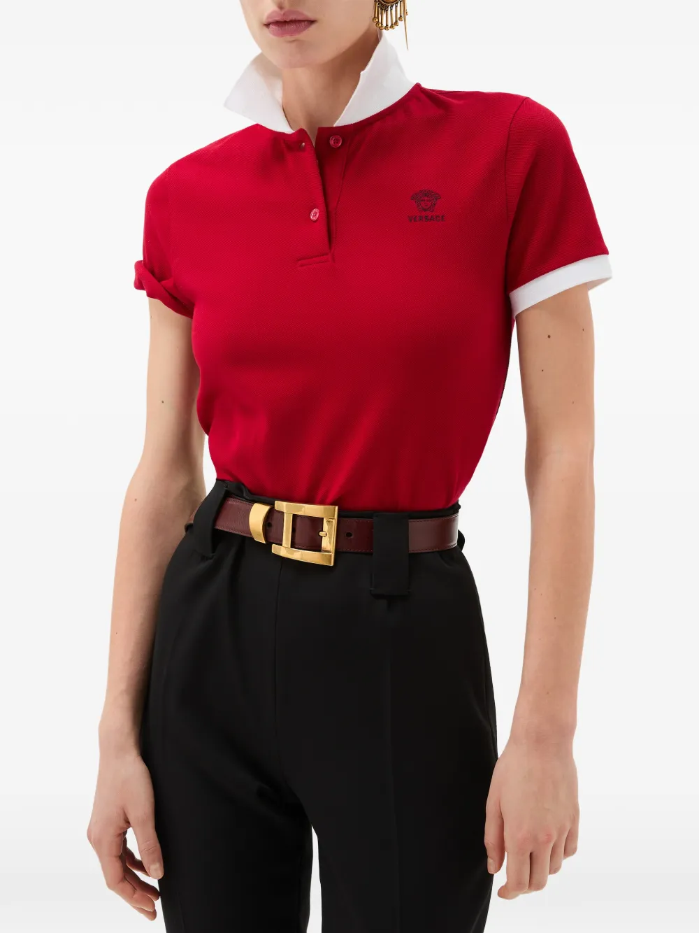  Versace Polo Bordado - Rojo 