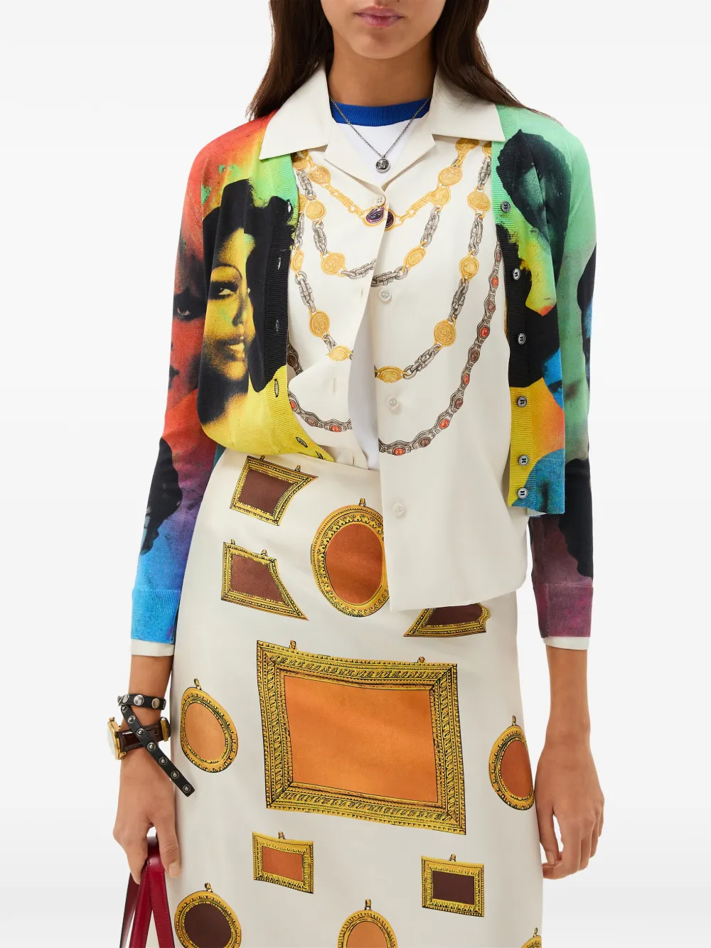 Versace Vest met print Zwart