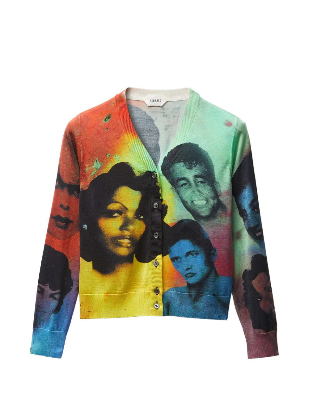 Versace Cardigan con stampa - Nero