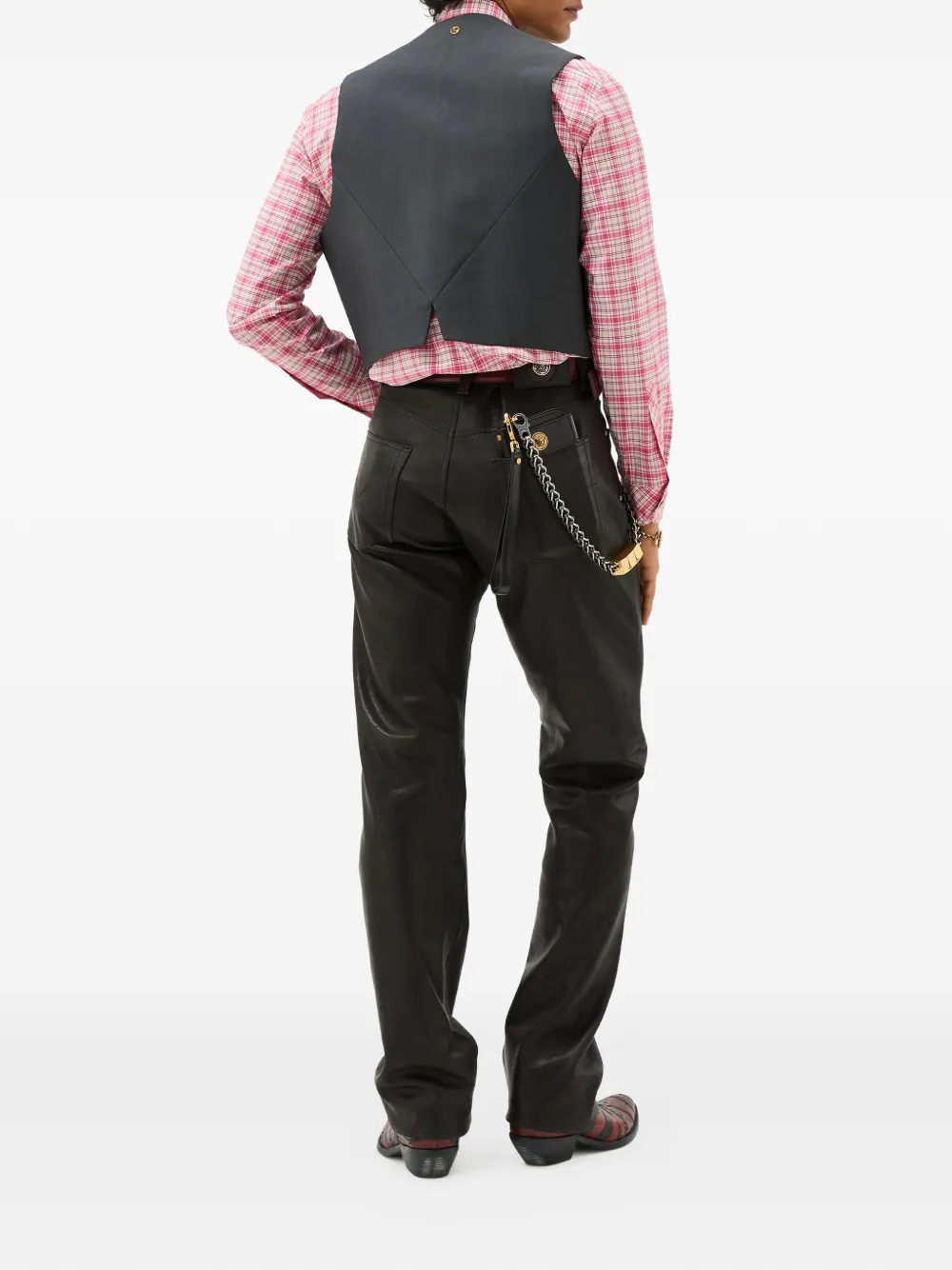  Versace Leather Pants - Black 