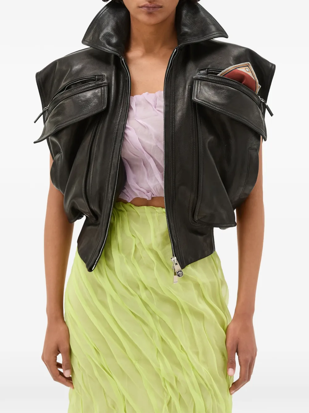  Versace Pleated Top - Purple 