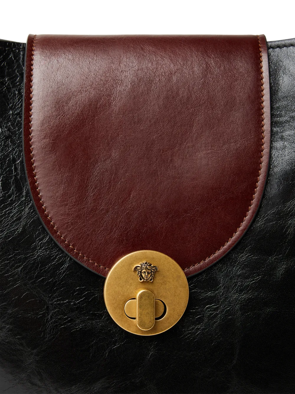 Versace Vivian leren schoudertas Zwart