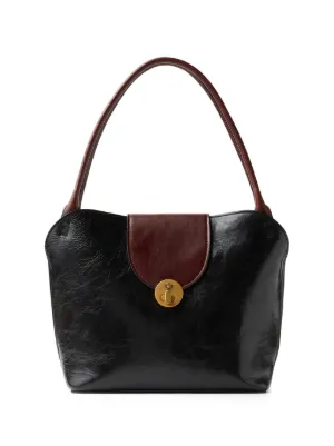 Versace Vivian Large Leather Shoulder Bag | Black | FARFETCH