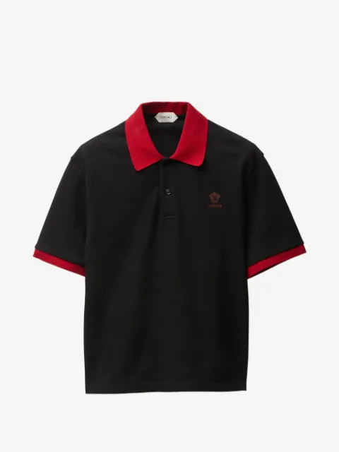 Versace embroidered cotton piqué polo