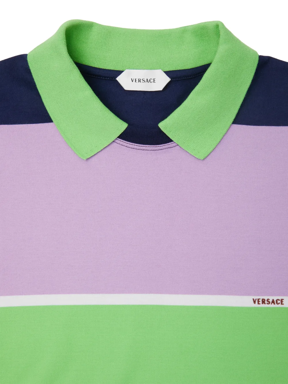  Versace Striped Collared Sweatshirt - Blue 