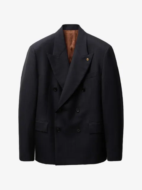 Versace pinstripe wool boxy blazer