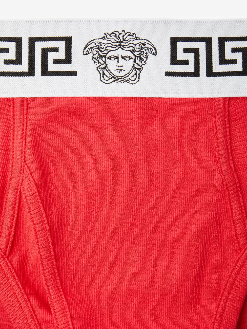  Versace Ribbed Cotton-jersey Briefs - Red 