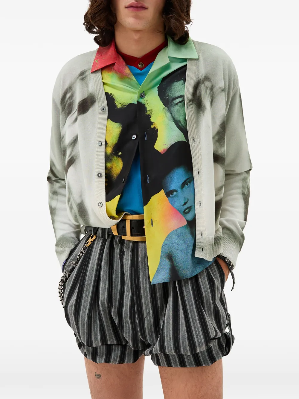  Versace Camisa Estampada - Azul 