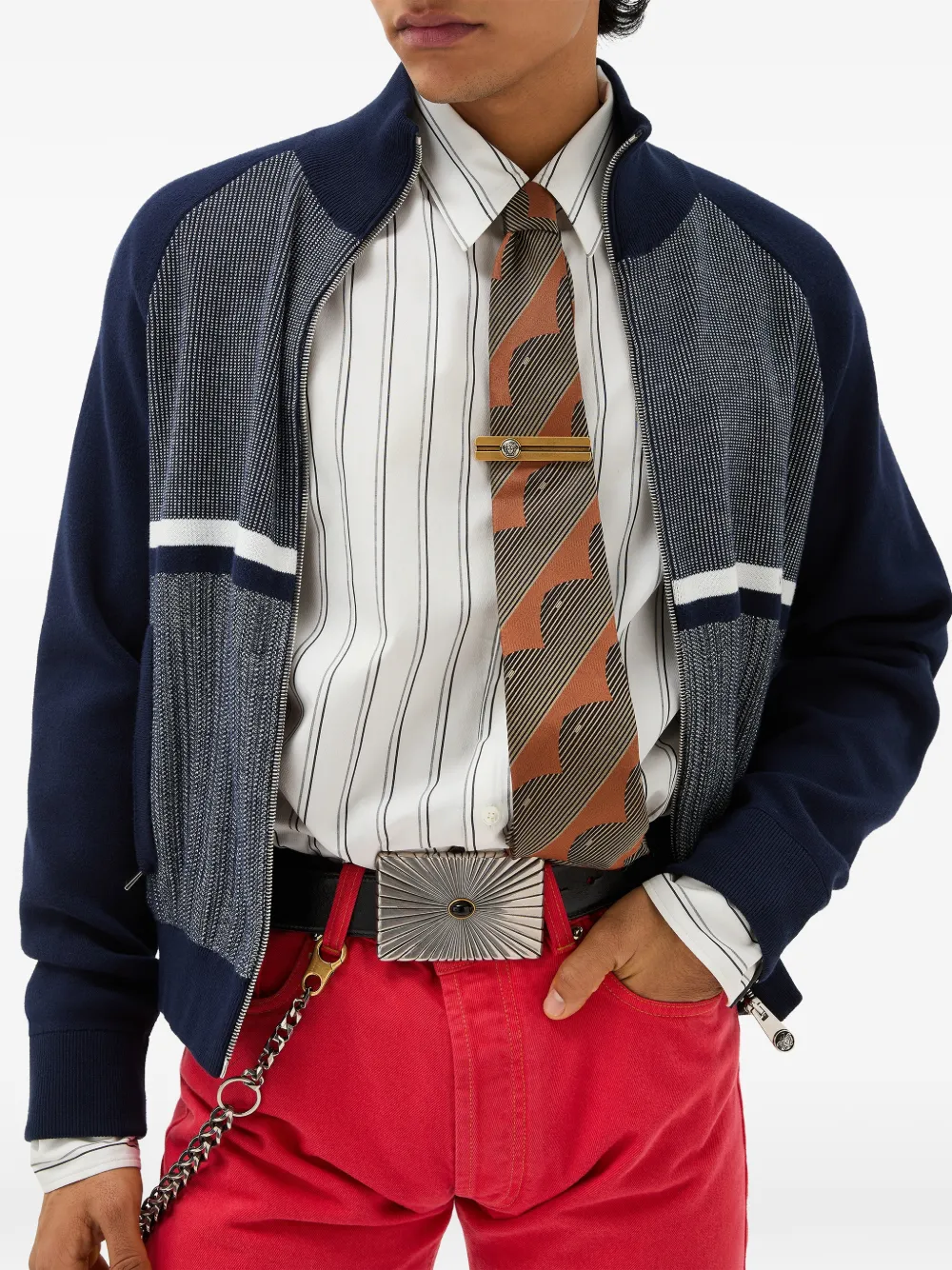 Versace Corbata De Seda Estampada - Marrón 