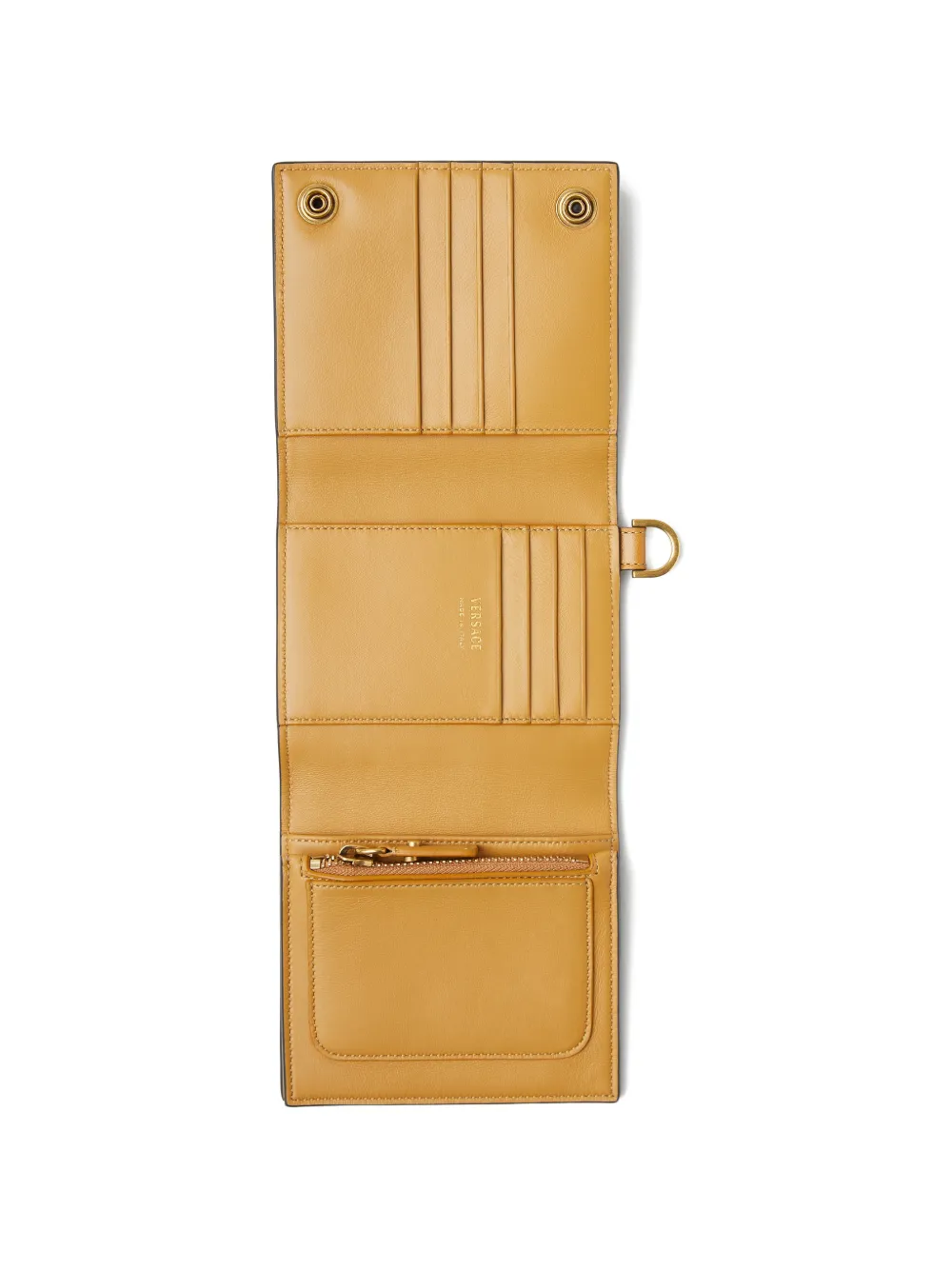 Versace Roomy leren portemonnee Beige