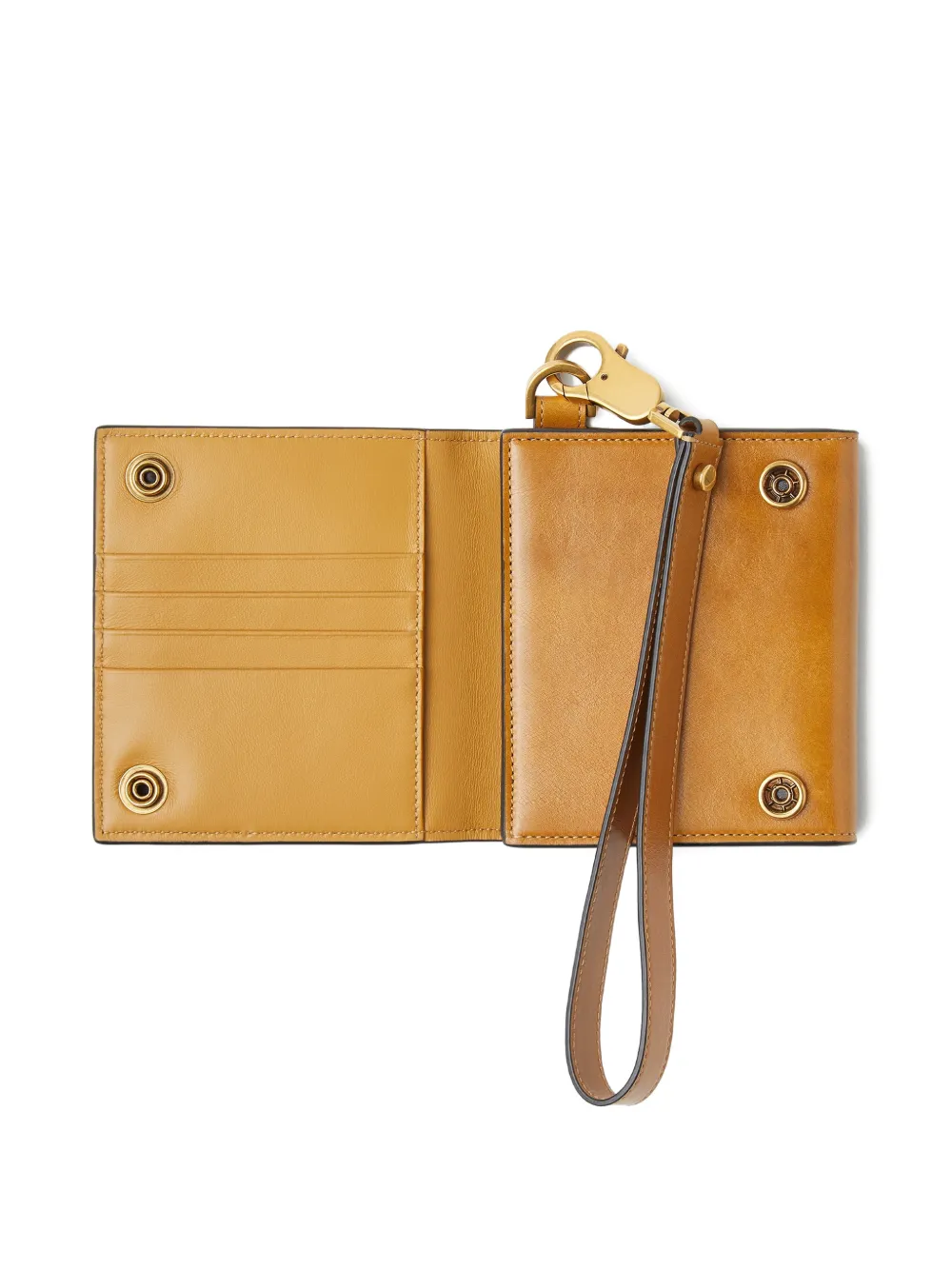 Versace Roomy leren portemonnee Beige