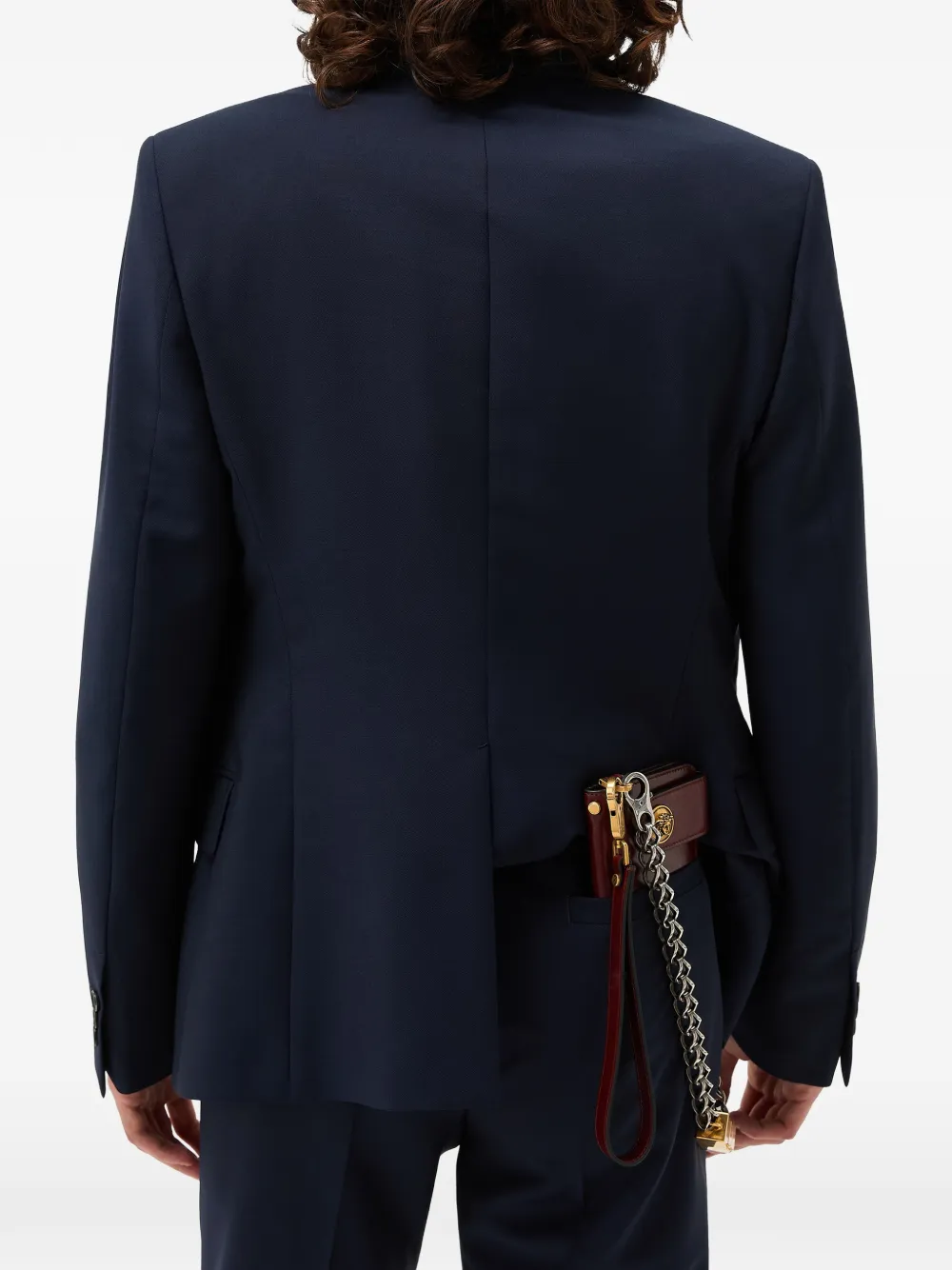  Versace Wool-mohair Slim Blazer - Blue 