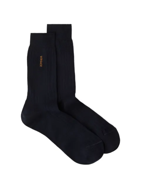 Versace embroidered cotton ribbed socks