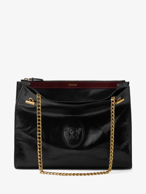 Versace Cabine leather shoulder bag