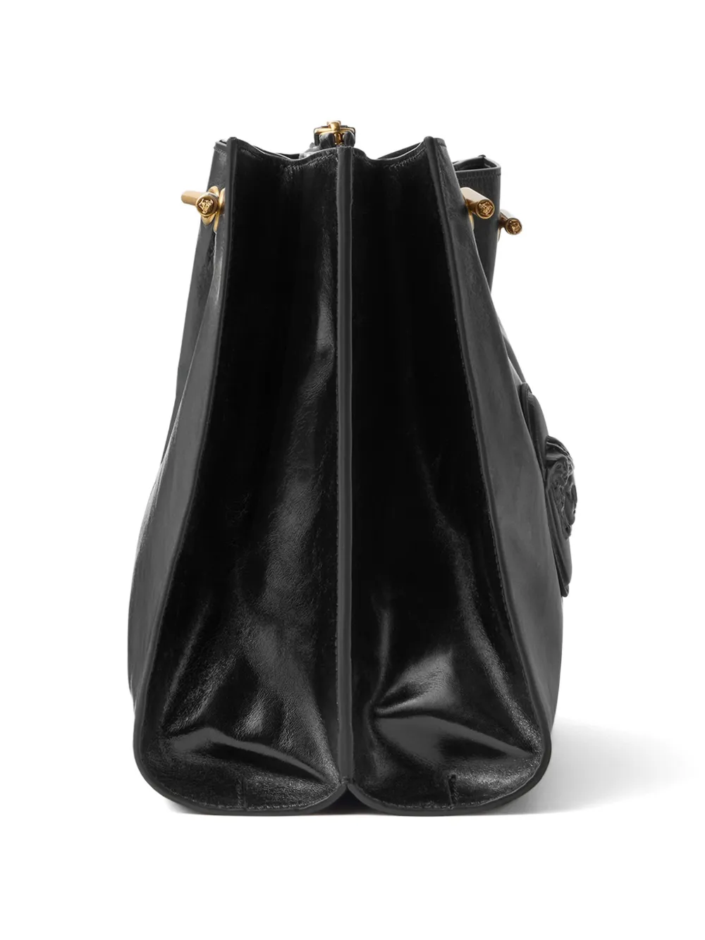 Versace Cabine Leather Shoulder Bag - Black 