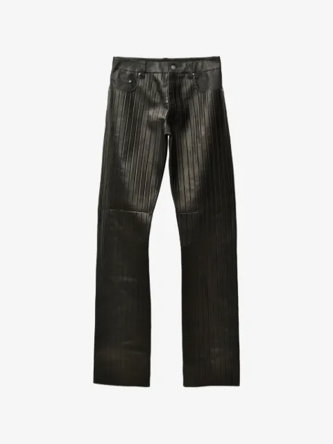 Versace pantalon en cuir à design embossé