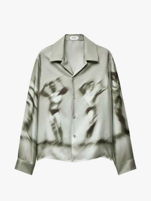 Versace printed silk twill slim shirt