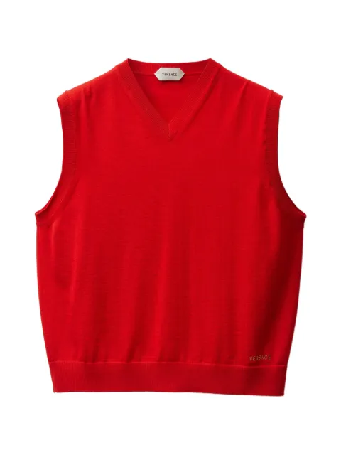 Versace embroidered wool knit vest