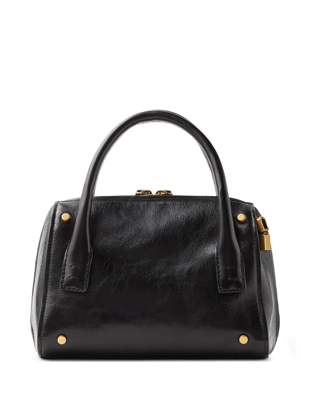 Versace Roomy kleine leren Boston tas Zwart
