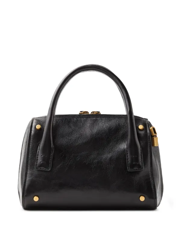 Versace Roomy Small Leather Boston Bag | Black | FARFETCH