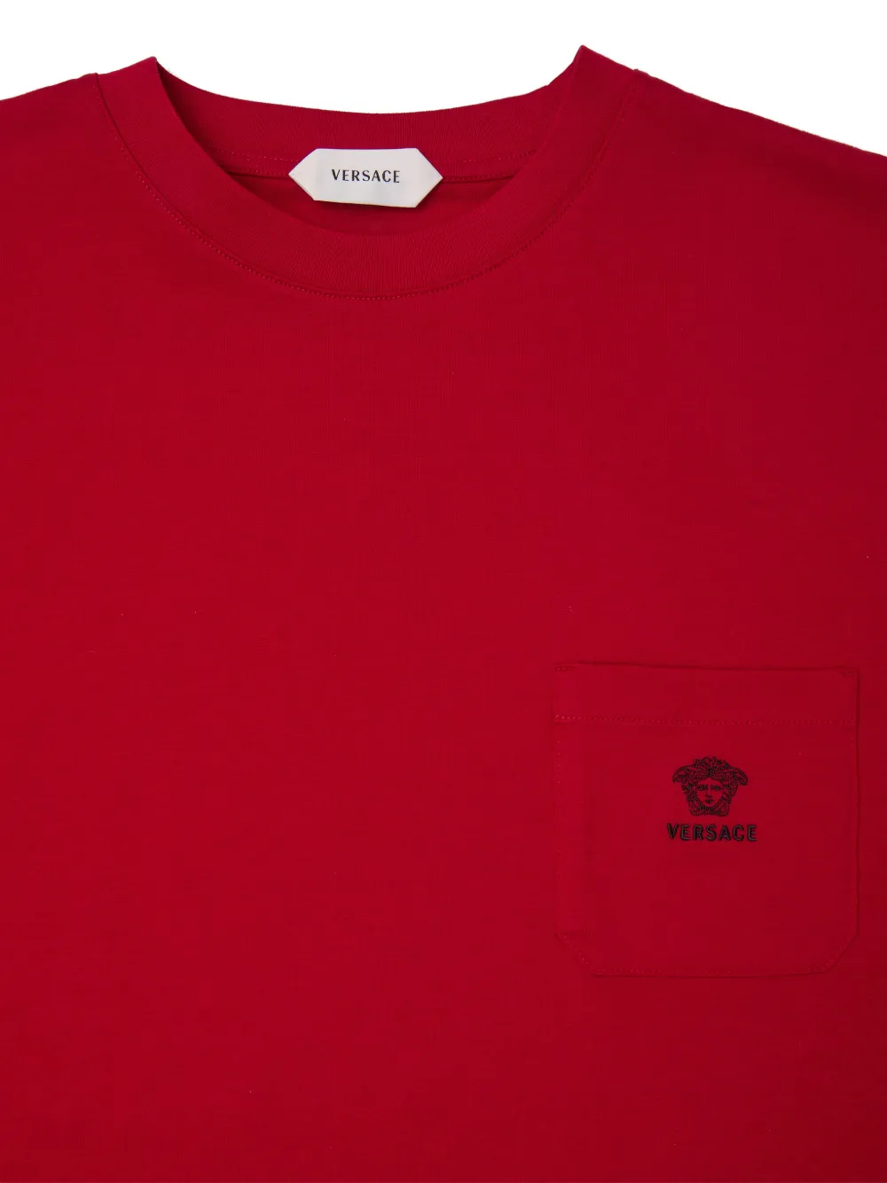 Versace Katoenen-jersey T-shirt met borduurwerk Rood